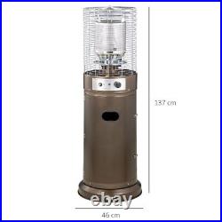 Outsunny 5-11kW Propane Gas Patio Heater Outdoor Freestanding with Wheels 135cm