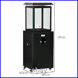 Outsunny 8KW Patio Gas Heater Propane Heater with Regulator Hose and Cover, Black