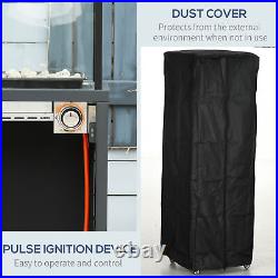 Outsunny 9kW Patio Gas Heater Propane Heater with Regulator Hose and Cover, Black