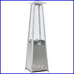 Outsunny Standing Tower Patio Gas Heater Silver 190cm Outdoor Garden 842-193