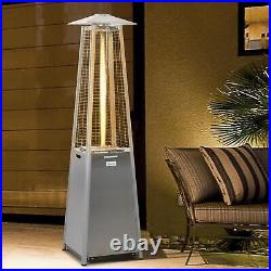 Outsunny Standing Tower Patio Gas Heater Silver 190cm Outdoor Garden 842-193
