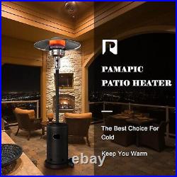 Pamapic Patio Heater with Cover, Outdoor Gas Patio Heater with Wheels, Patio Out