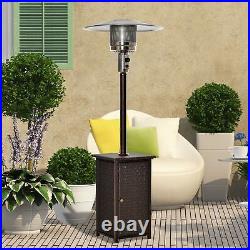 Patio Freestanding Rattan Gas Heater Outdoor Garden Warm Wicker Propane Heater
