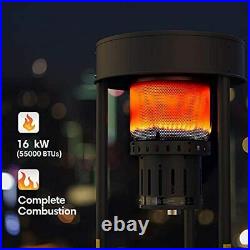 Patio Gas Heater, Free Standing Outdoor, 16 kW Infrared Heater with