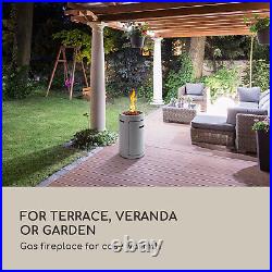 Patio Heater Gas Fireplace Infrared Garden Outdoor 13 kW Freestanding Steel Grey