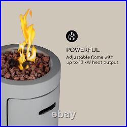 Patio Heater Gas Fireplace Infrared Garden Outdoor 13 kW Freestanding Steel Grey
