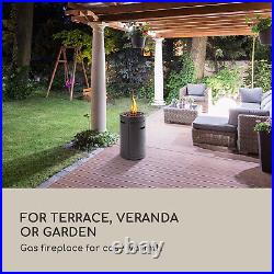 Patio Heater Gas Fireplace Infrared Garden Outdoor 13kW Free Standing Steel Grey