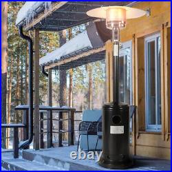 Patio Heater Gas Powered Steel Outdoor Heating Catering with Wheels 5-13KW Black