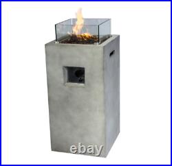 Peaktop Firepit Outdoor Gas Fire Pit Concrete Style, With Cover HF31701AA-UK