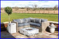 Peaktop Firepit Outdoor Gas Fire Pit Concrete With Lava Rock Cover HF35708AA-UK