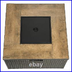 Peaktop Firepit Outdoor Gas Fire Pit Steel With Lava Rock & Cover HF31188AA-UK