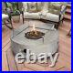 Peaktop Firepit Outdoor Gas Fire Pit Stone With Lava Rock & Cover HF42408AA-UK