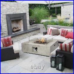 Peaktop Outdoor Garden Patio Square Gas Fire Pit Wth Glass Screen HF35708AA-UK