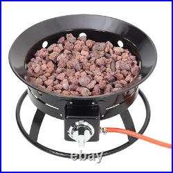 Portable Gas Heater Fire Pit Bowl Outdoor Patio Heater Propane Warmer +Lava Rock