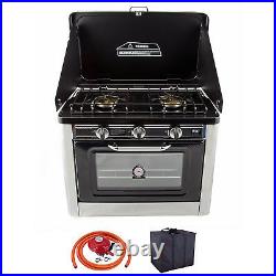 Portable Gas Oven & Stove 2 Burner Cooktop Stainless Steel Camping Cooker CO-01