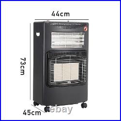 Portable Patio Heater Mobile Gas Cabinet Heater Butane Home Fire Regulator&Hose