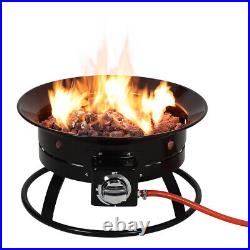 Portable Propane Gas Fire Pit Bowl Round Heater for Outdoor Garden Patio Camping