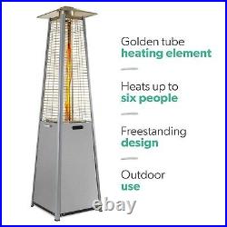 Pyramid Flame Tower Outdoor Gas Patio Heater Stainless Steel with Free Cover