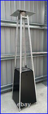 Pyramid Gas Patio Heater Black 13kw Outdoor Garden Heater With Wheels & Cover