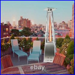 Pyramid Gas Patio Heater Free Standing Powered Stainless Steel Outdoor Burner UK