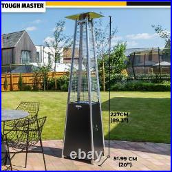 Pyramid Patio Gas Heater 13KW Freestanding Black Steel Outdoor Warmer WithCover