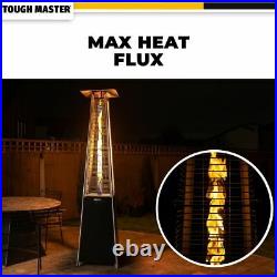 Pyramid Patio Gas Heater 13KW Freestanding Black Steel Outdoor Warmer WithCover