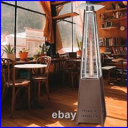 Pyramid Patio Gas Heater Outdoor 48000BTU Propane Garden Fire with Wheels & Cover