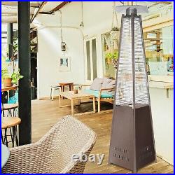 Pyramid Patio Gas Heater Outdoor 48000BTU Propane Garden Fire with Wheels & Cover