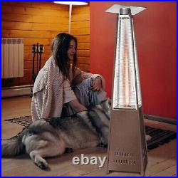 Pyramid Patio Gas Heater Outdoor 48000BTU Propane Garden Fire with Wheels & Cover