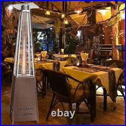 Pyramid Patio Gas Heater Outdoor 48000BTU Propane Garden Fire with Wheels & Cover