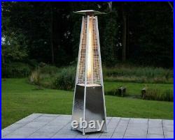 Pyramid Patio Heater 13KW Stainless Steel Wheels Cover Included Free Delivery