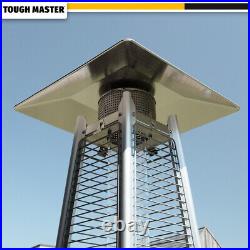 Pyramid Patio Heater 42k BTU, Tempered Glass, Free UK Regulator, Stainless Steel
