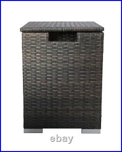 Rattan Firepit Table with Lid Gas Tank Holder Included Pre Arrival