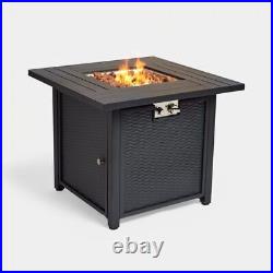 Rattan Style Gas Fire Pit Table Garden Patio Outdoor Heater