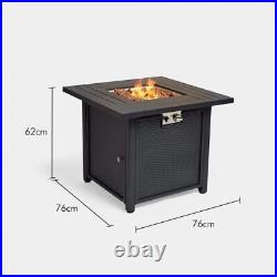 Rattan Style Gas Fire Pit Table Garden Patio Outdoor Heater