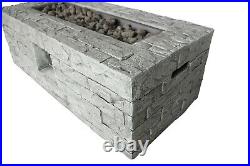 Rectangular 42 Natural Stone Fire Pit Table