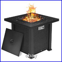 Singlyfire 28'' 50000 BTU Propane Fire Pit Table Gas Fireplace Outdoor Cover Set