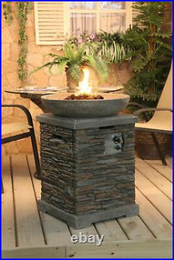 Slate effect Gas Fire Pit and Fire Bowl
