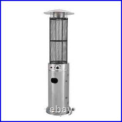 Standing Flame Gas Patio Heater Free Stainless Steel Cylindrical Outdoor BBQ NEW