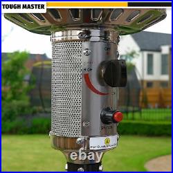 TOUGH MASTER Outdoor Garden Gas Patio Heater 13kW UK Hose Regulator, Black