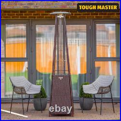 TOUGH MASTER Patio Gas Heater 13KW Pyramid Rattan Style Outdoor Warmer, Cover