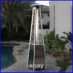 Tall Garden Pyramid Patio Heater Outdoor Gas Warmer Stainless Steel Freestanding