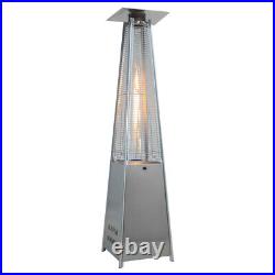 Tall Garden Pyramid Patio Heater Outdoor Gas Warmer Stainless Steel Freestanding