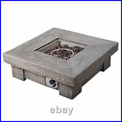Teamson Home Outdoor Garden Gas Fire Pit Table Heater with Lava Rocks & Cover