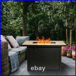 Teamson Home Outdoor Garden XL Gas Fire Pit Table Heater with Lava Rocks & Cover