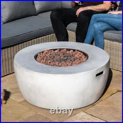 Teamson Outdoor Garden Gas Fire Pit Table Heater with Lava Rocks & Cover Patio