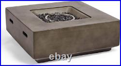 VonHaus Gas Fire Pit Square Firepit for Outdoor, Garden, Patio MgO