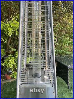 X2 (£90 each) Pyramid Flame Tower Outdoor Gas Patio Heater Stainless Steel